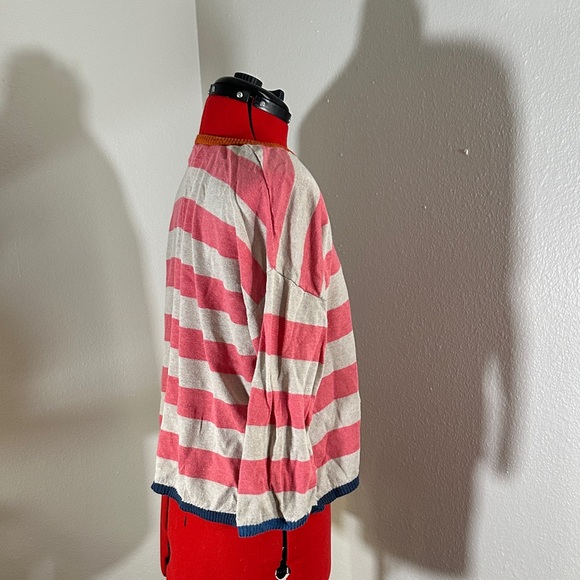 Gudrun Sjoden Red and Cream Striped Linen Sweater - Picture 7 of 11